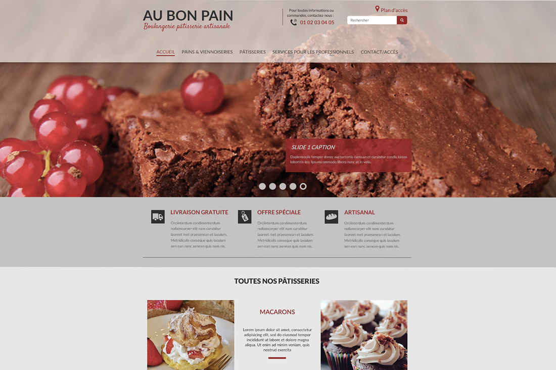 maquette site internet boulangerie
