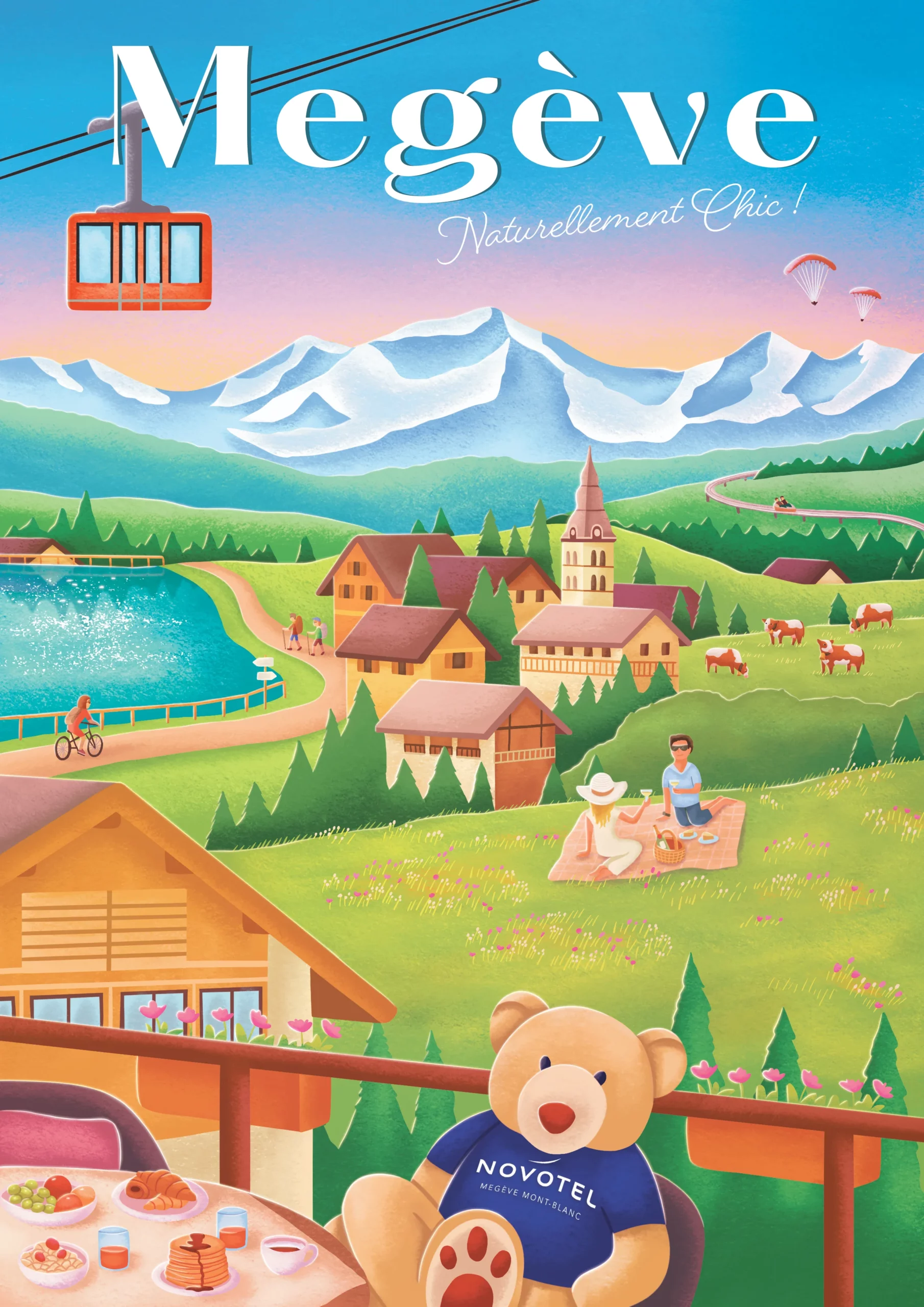 Megève été couleurs_vdef Illustration touristique Megève Haute Savoie